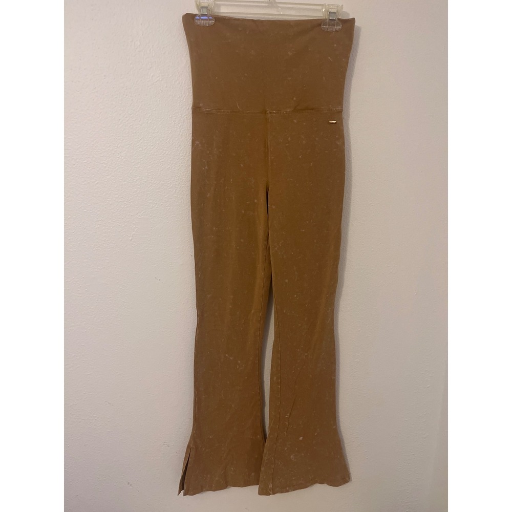 PINK Victoria's Secret Caramel/Pink Accent Flare Leggings High Waist Size M